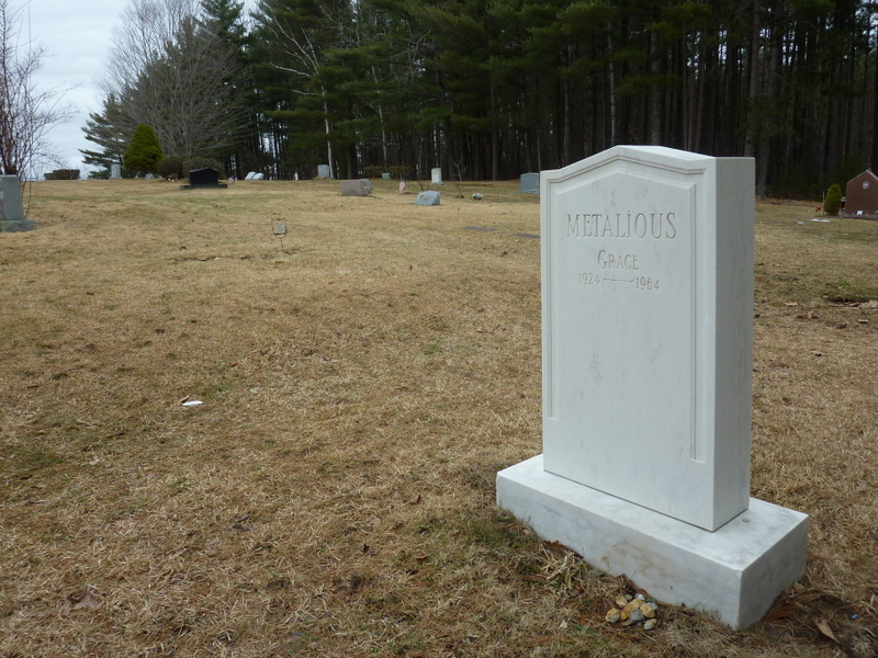 Grace's Headstone in Gilmanton, New Hampshire.